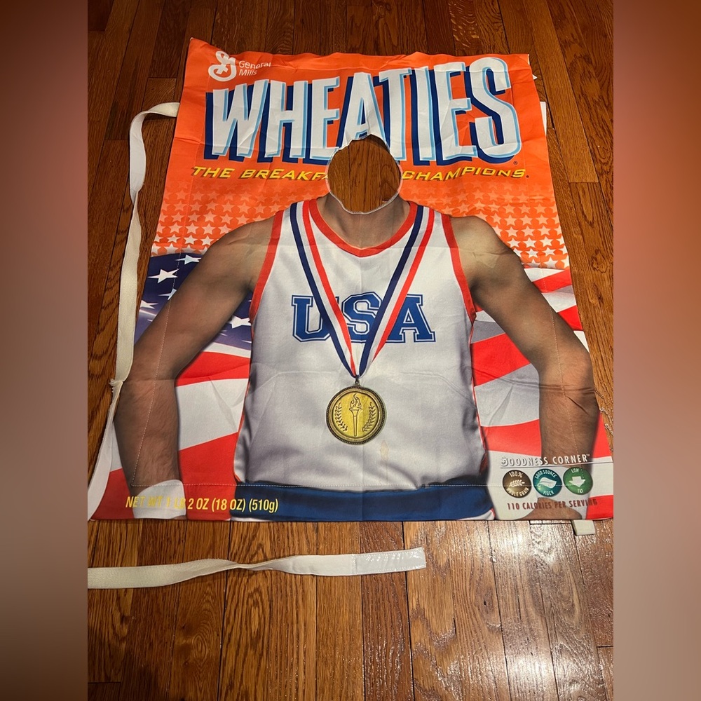 Wheaties box USA Athlete Costume in Orange and White